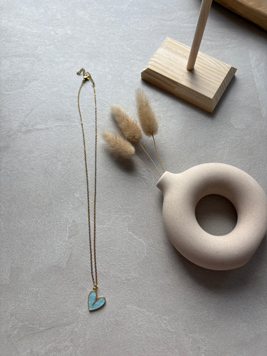 Kette mit Herz - Charm Türkis