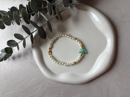 Fusskette mit Schmetterling Glas-Charm